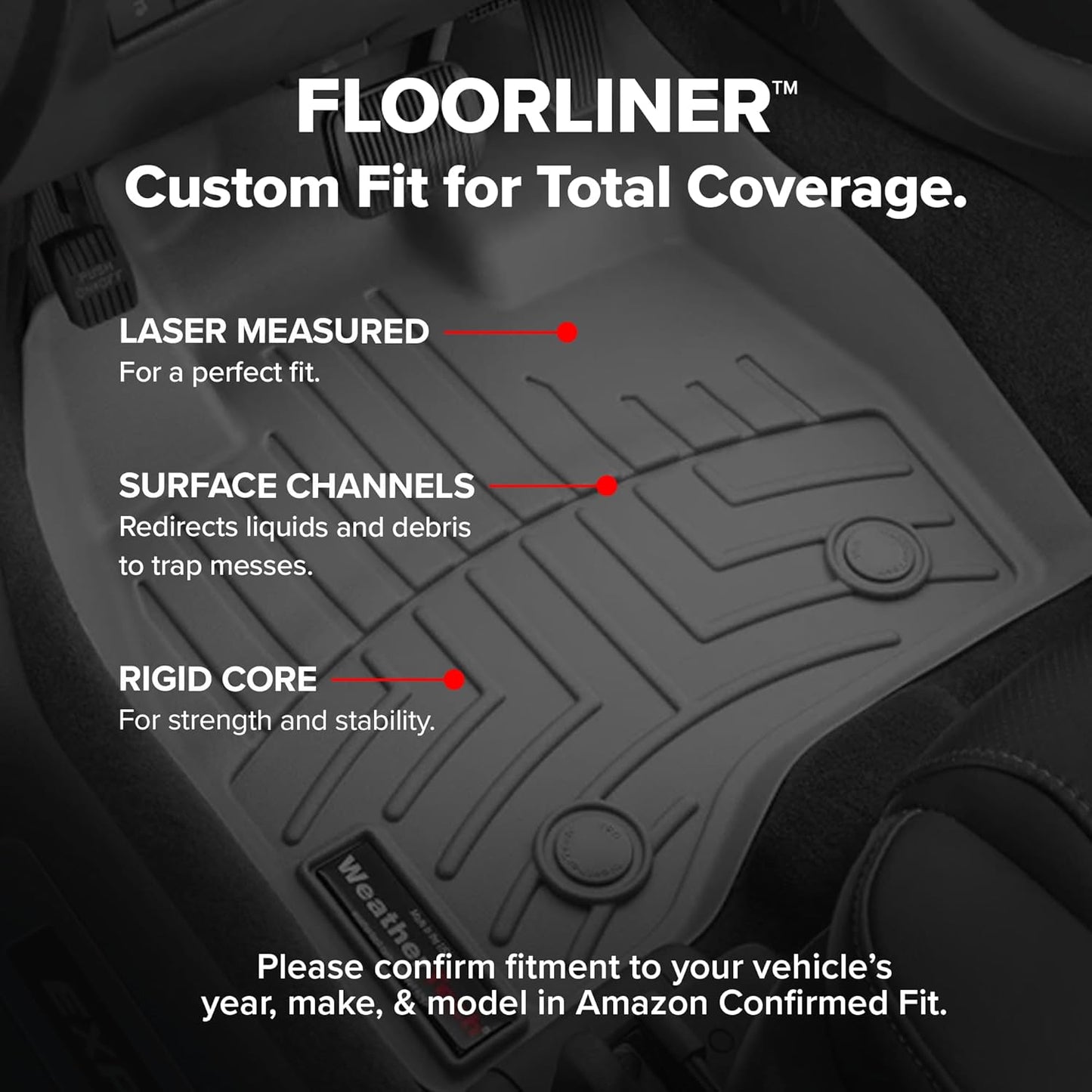 WeatherTech Custom Fit FloorLiners for Honda CR-V, CR-V Hybrid - 1st & 2nd Row (441780-1-2), Black