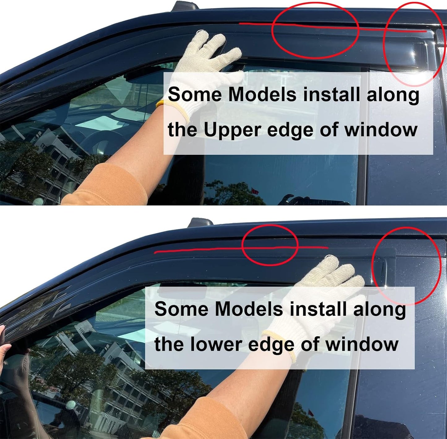 4pc Sun Rain Guards Window Visor Wind Deflector Compatible with Nissan Xterra 2005-2015 Smoke