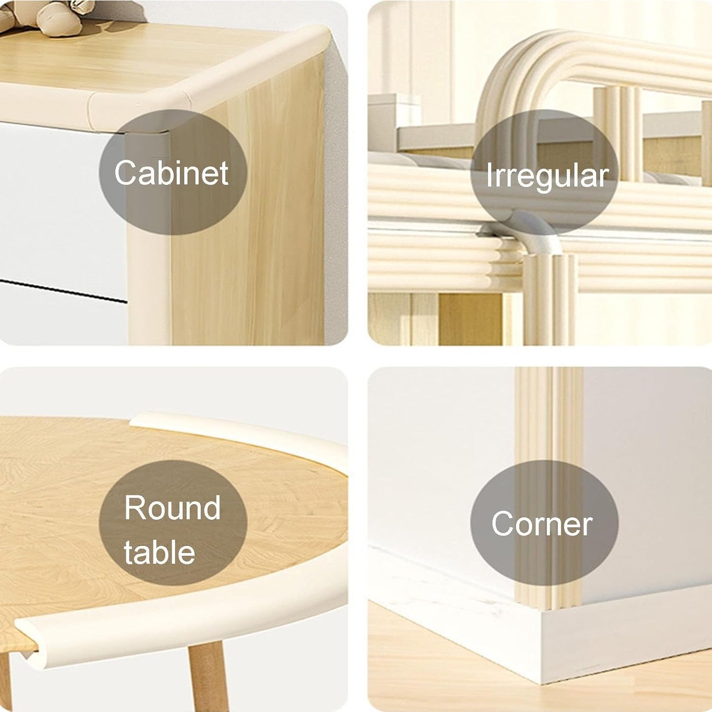 XPLKQXE Sharp Edge Safety Corner Edge Foam Padding, Edge Guards Bumpers Adhesive, Edge Corner Protector Guards for Table Edges & Sharp Corners(Brown,5pcs)