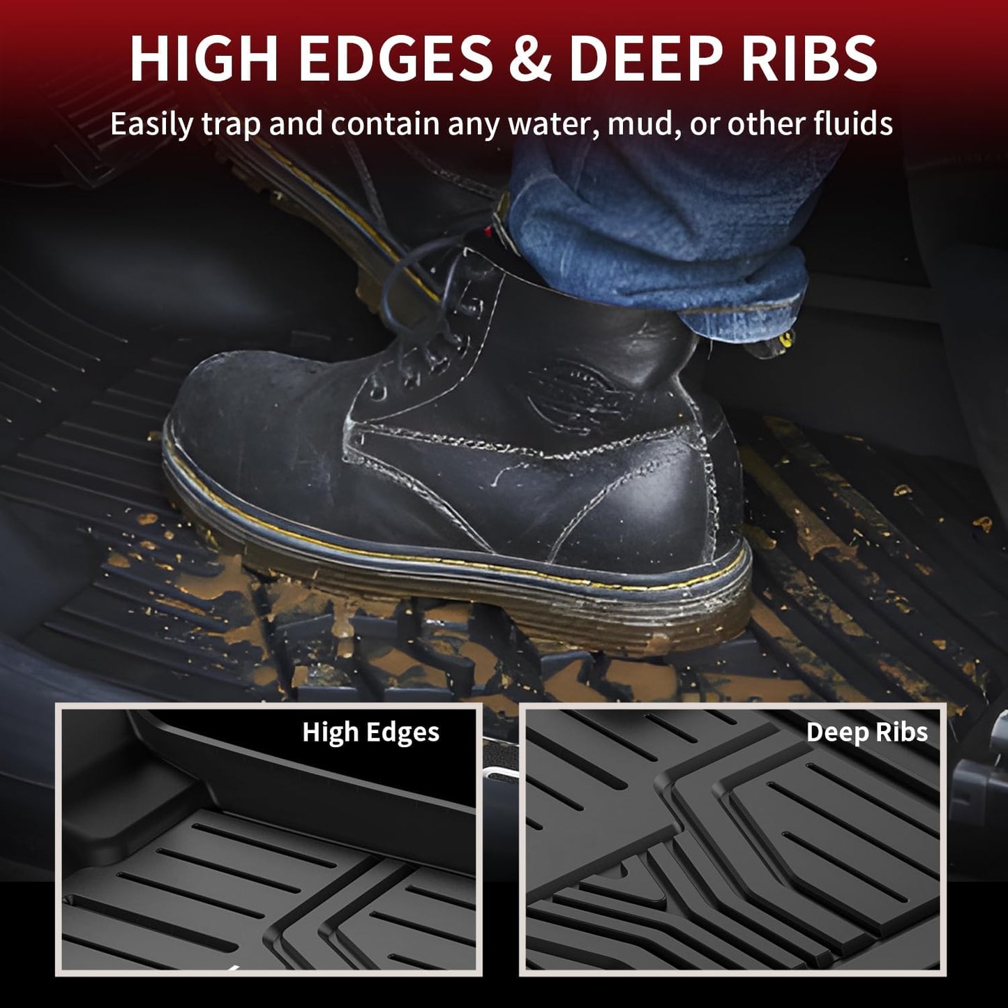 LASFIT Floor Mats & Trunk Mat for Honda Odyssey 2026 2025 2024 2023 2022 2021 2020 2019 2018 Mini Passenger Van, All Weather TPE Car Floor Liners-1st & 2nd & 3rd Row & Cargo Mat Full Set