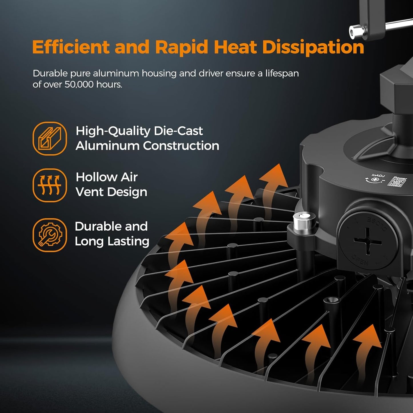 LED High Bay Lights 180W UFO Shop Lights 32400 LM 6000K Commercial Bay Lighting Fixture IP65 5ft Cable Plug & Play for Warehouse Factory Garage Workshop Barn 2 Pack