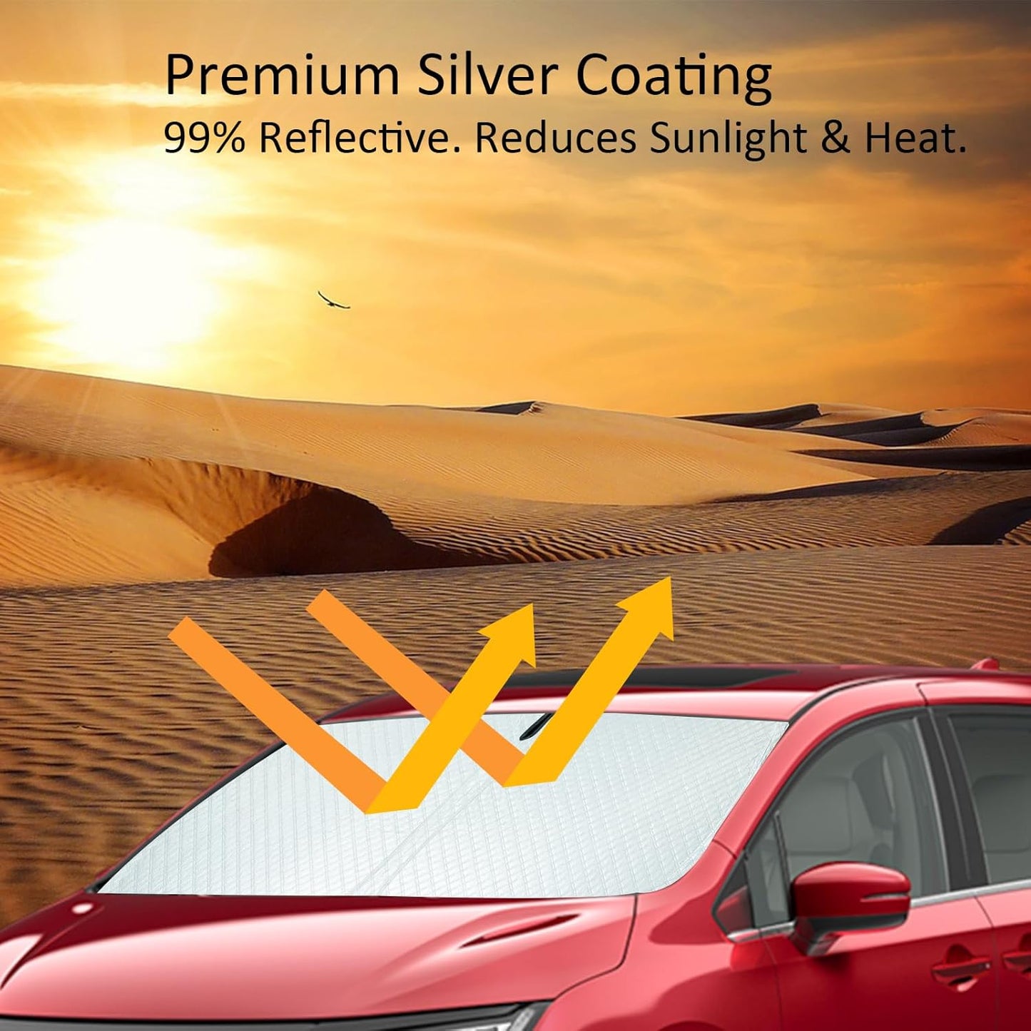 Car Windshield Sun Shade 5 Layers Thick for Audi Q5 SUV 2018-2024 2025 - Front Window Sunshade Sun Visor Accessories - Protector Vehicle Reflect UV Sun and Heat