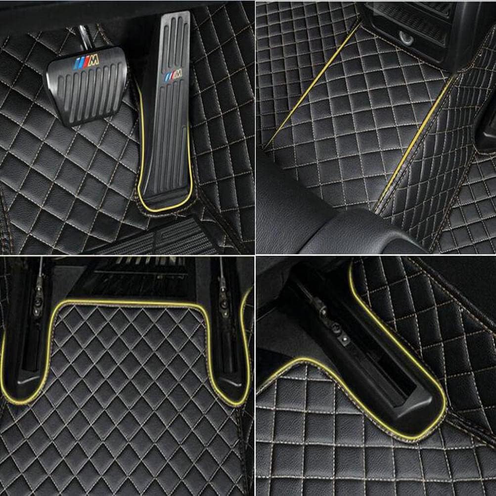 TAHALICustom Colors Car Floor Mats Black Pink for 99.9% Sedan SUV Sports， All-Weather Liners Car Floor mat，Luxury Leather Automotive Floor Mats (Green-,3D Floor Mats)