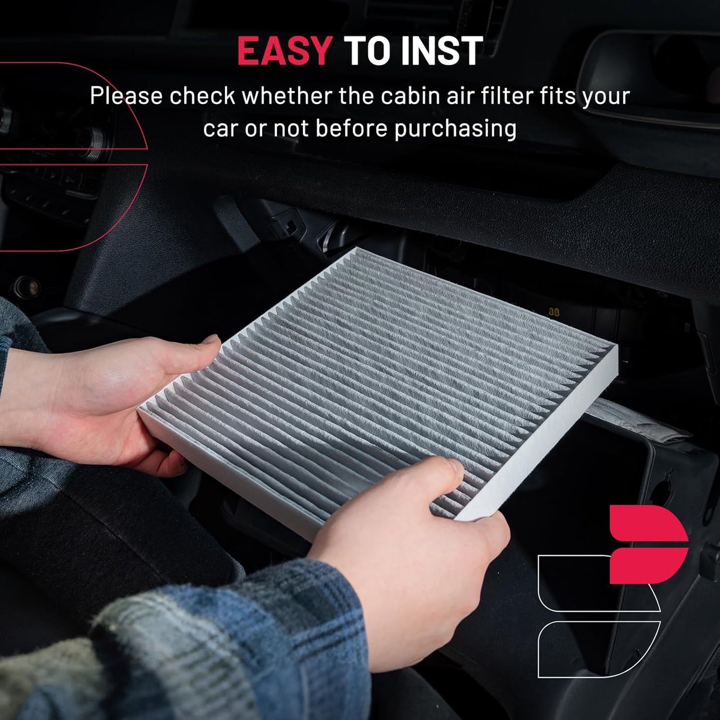 BDFHYK CF10546 Cabin Air Filter with Activated Carbon Compatible with Chevy 2004-2011 Aveo, 2006-2011 Aveo5, Compatible with Pontiac 2009-2010 G3, 2009 G3 Wave, 2005-2008 Wave, 2005-2007 Wave5