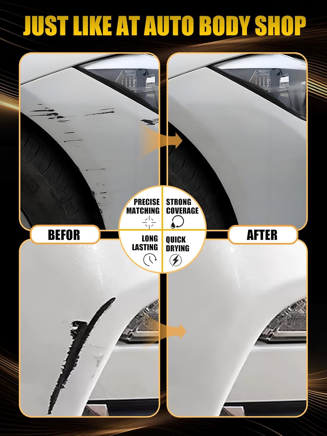 (040/9040) Black/Jet Black Touch Up Paint Compatible with Mercedes-Benz, Exact Match Car Paint Pen Automotive Scratch Repair Remover Kit Quick & Easy Solution for Vehile Chips and Nicks