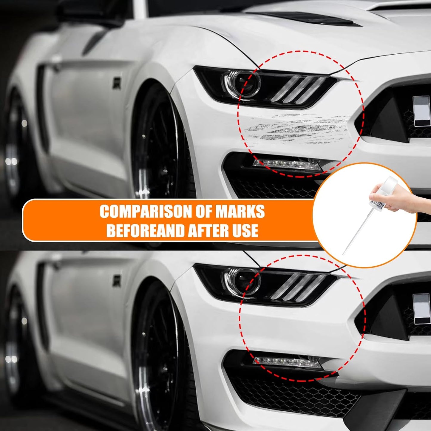 UX Ingot Silver Metallic Touch Up Paint for Ford, Car Paint Pen Scratch Repair Two-In-One Touch Up Paint, Premium Car Scratch Remover for Deep Scratches