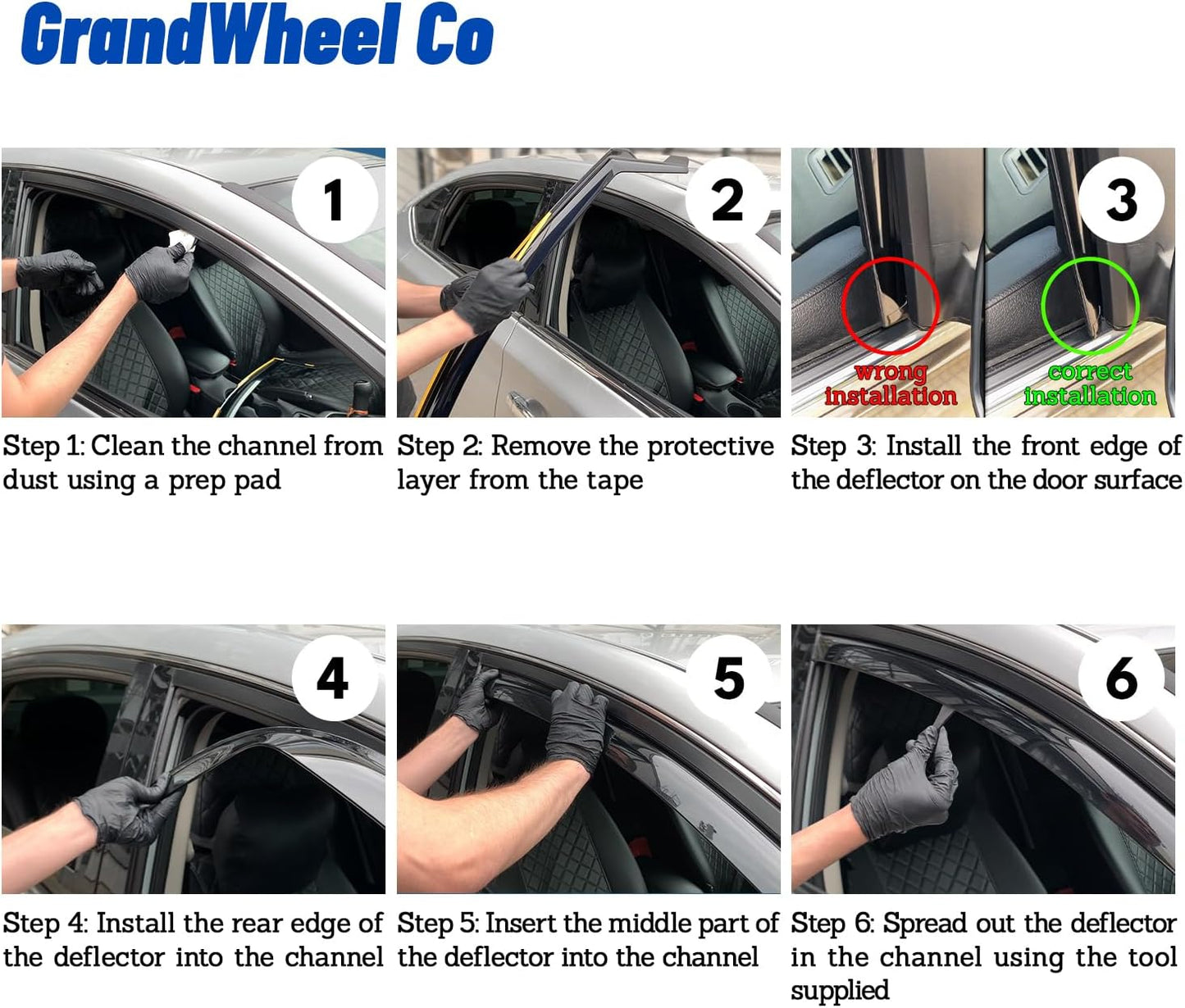 Window Deflectors Smoke Tinted in-Channel Side Window Vent Visor Deflectors Rain Guards Compatible with Frontier 2022-2025 Crew Cab - 4pcs. GW0912