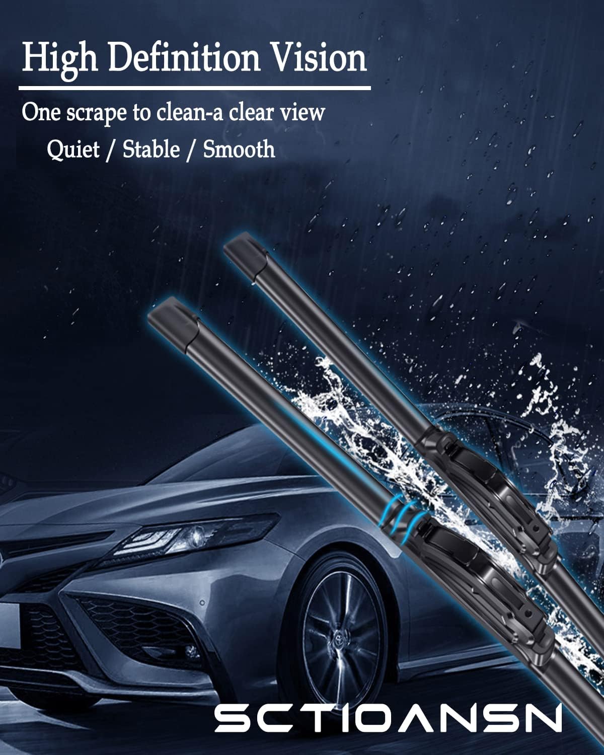 3Pcs Windshield Wipers for Nissan Rogue 2014-2023, Pathfinder Wipers 2013-2023, Original Equipment Automotive Replacement Windshield Wiper Blades-26"/17"/12" (Pack of 3) J- HOOK