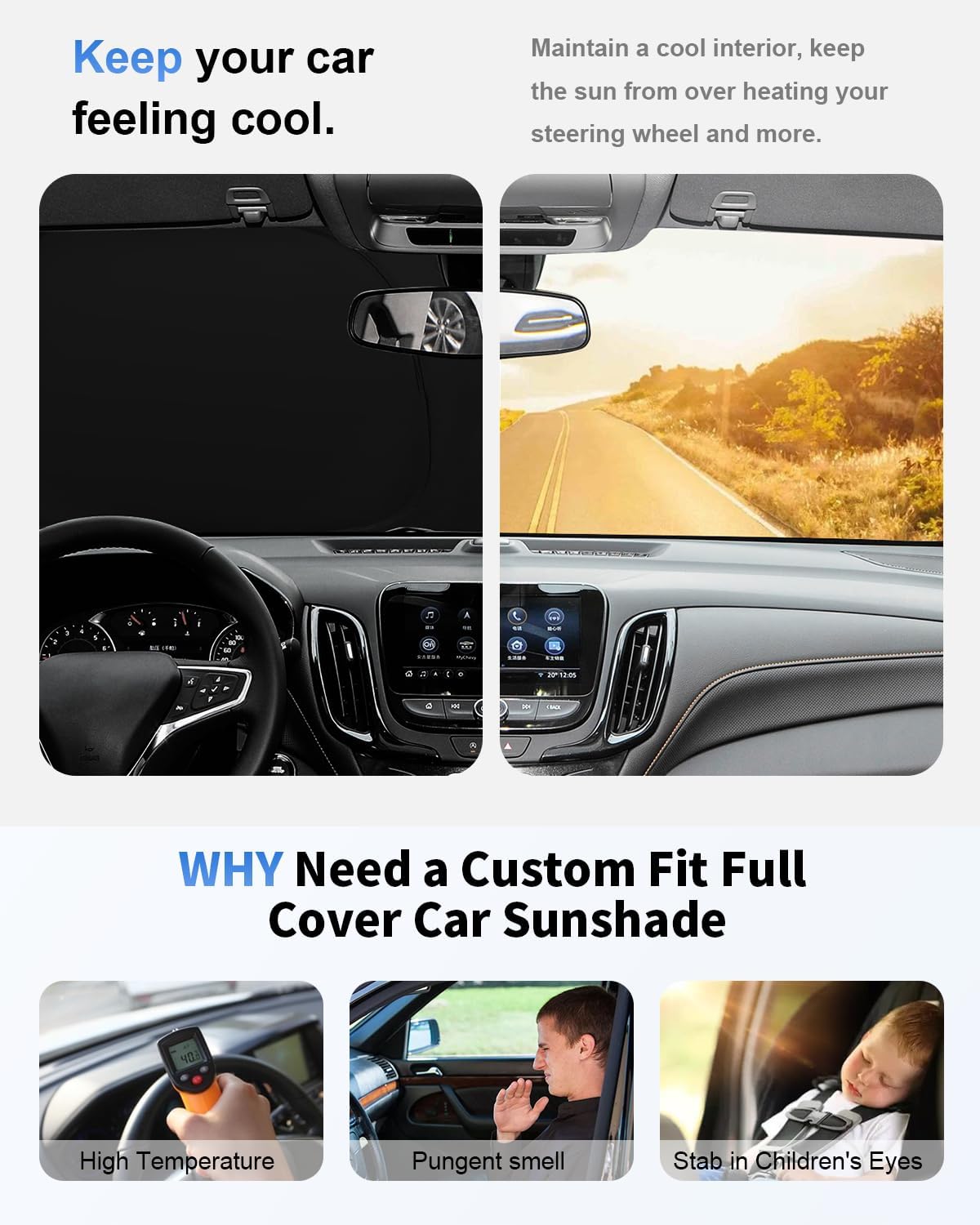 for Mercedes Benz GLA 250 2015-2020 Windshield Sun Shade, Foldable Sunshade for Front Windows Cover Sun Blocker Protect Car from Sun Rays Custom Fit 2025-2016 Mercedes Benz GLC 300 Car Accessories