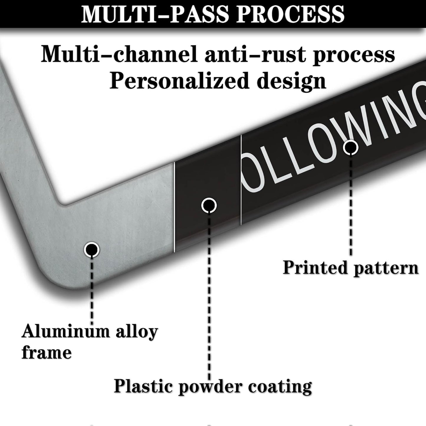 License Plate Frame Holder Black and White License Plate Frames Like Most Musicians Following Bass Player Aluminum Metal Car Accessory 2 Pack with Screw Covers Set