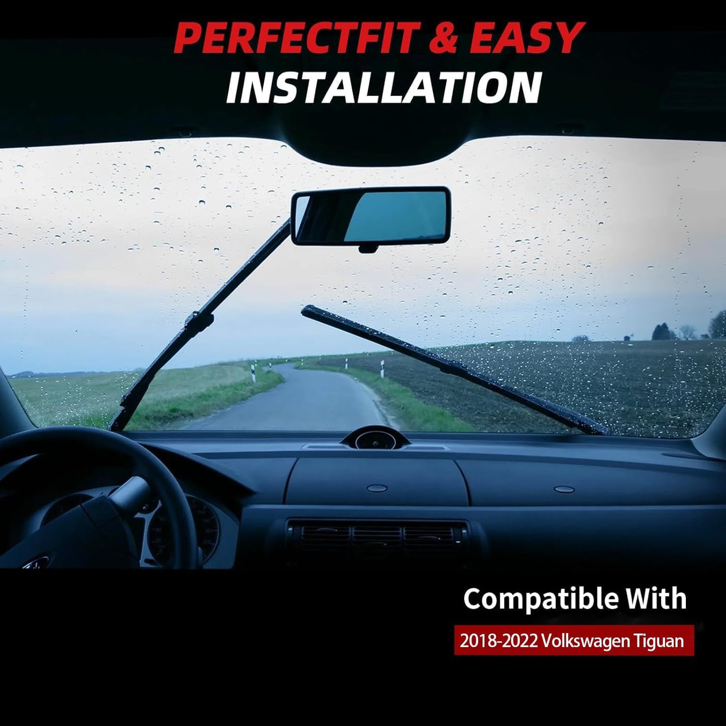 OTUAYAUTO Windshield Wiper Blades - Replacement for Volkswagen VW Tiguan 2018-2025, Front and Rear Wipers Set, Top Lock - 25"+22"+15" (Pack of 3)