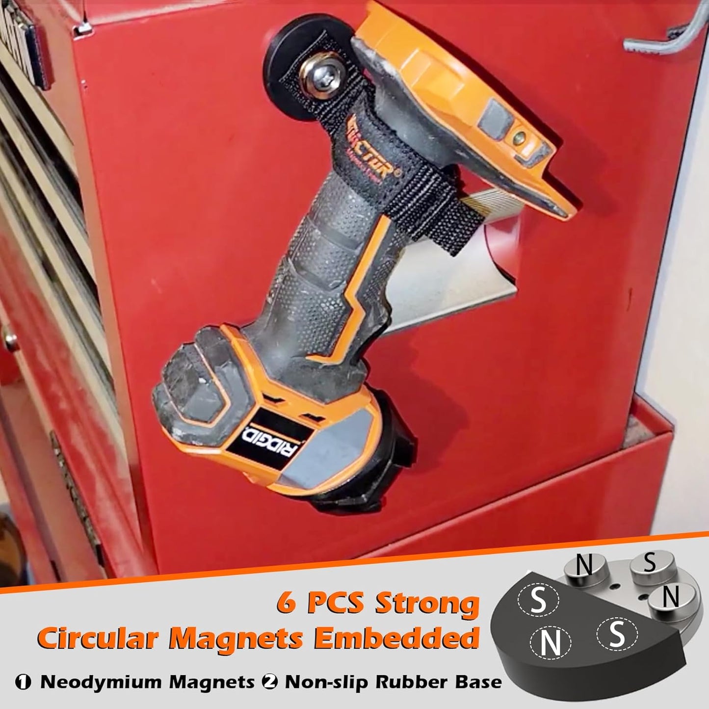 MUTUACTOR Magnetic Hooks Heavy Duty,4Pack Strong Magnetic Mount Garage Storage Magnets with Hooks,Non-Slip Magnets Extension Cord Organizer for Hoses,Electric Cables in Garage,Pick-up,RV and Workshop