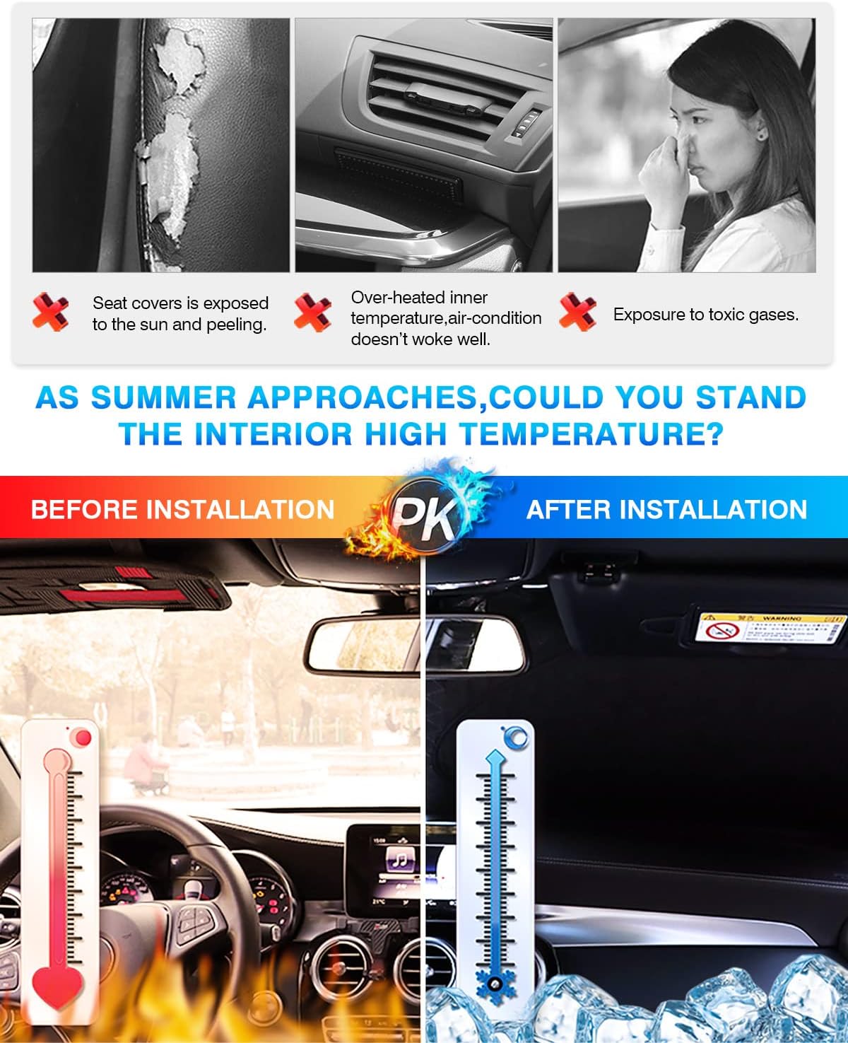 KUST Windshield Sun Shade for Kia EV6 2022 2023 2024 2025 Window Shade Sun Visor Cover Foldable Blocks UV Rays Keep Your Car Cooler