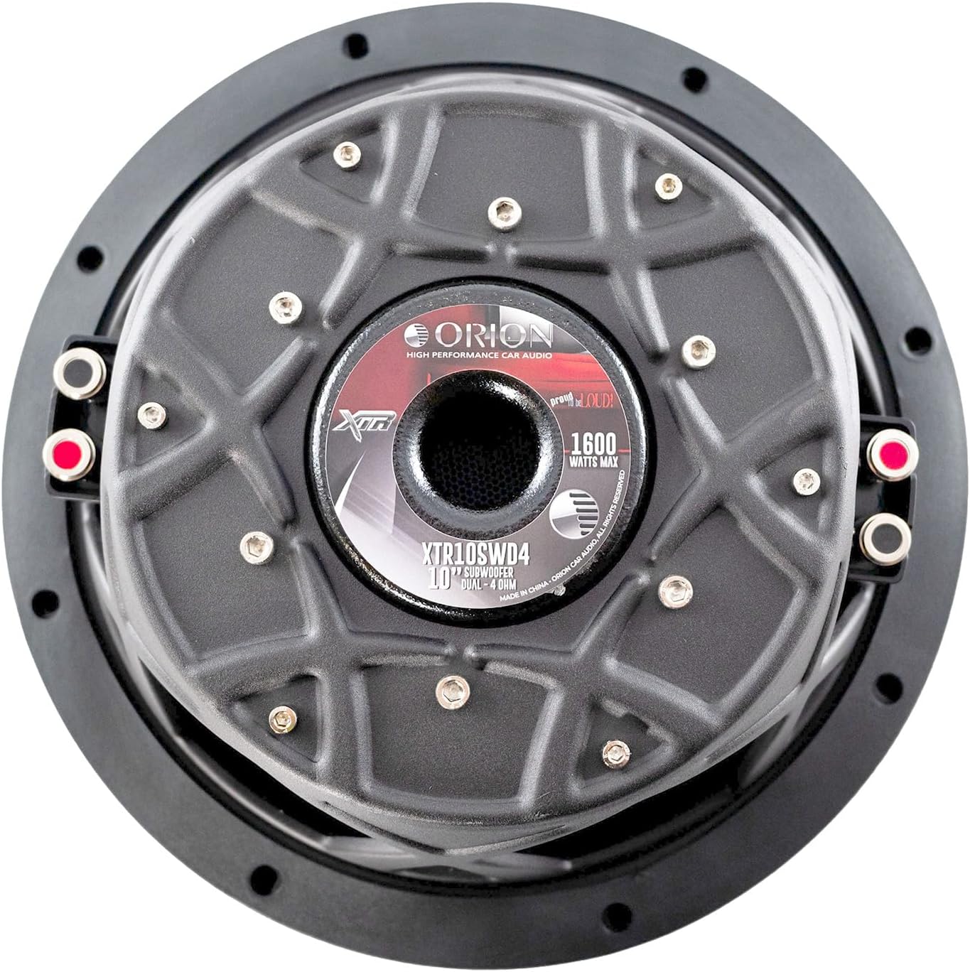 ORION XTR Series XTR10SWD4 Shallow Mount 10” Car Subwoofer, 1600W Max Power, 400W RMS, Dual 4 Ohm, UV Coated Cone, NBR Surround – Compact Slim Subwoofer for Clean Bass in Tight Car Audio Installs