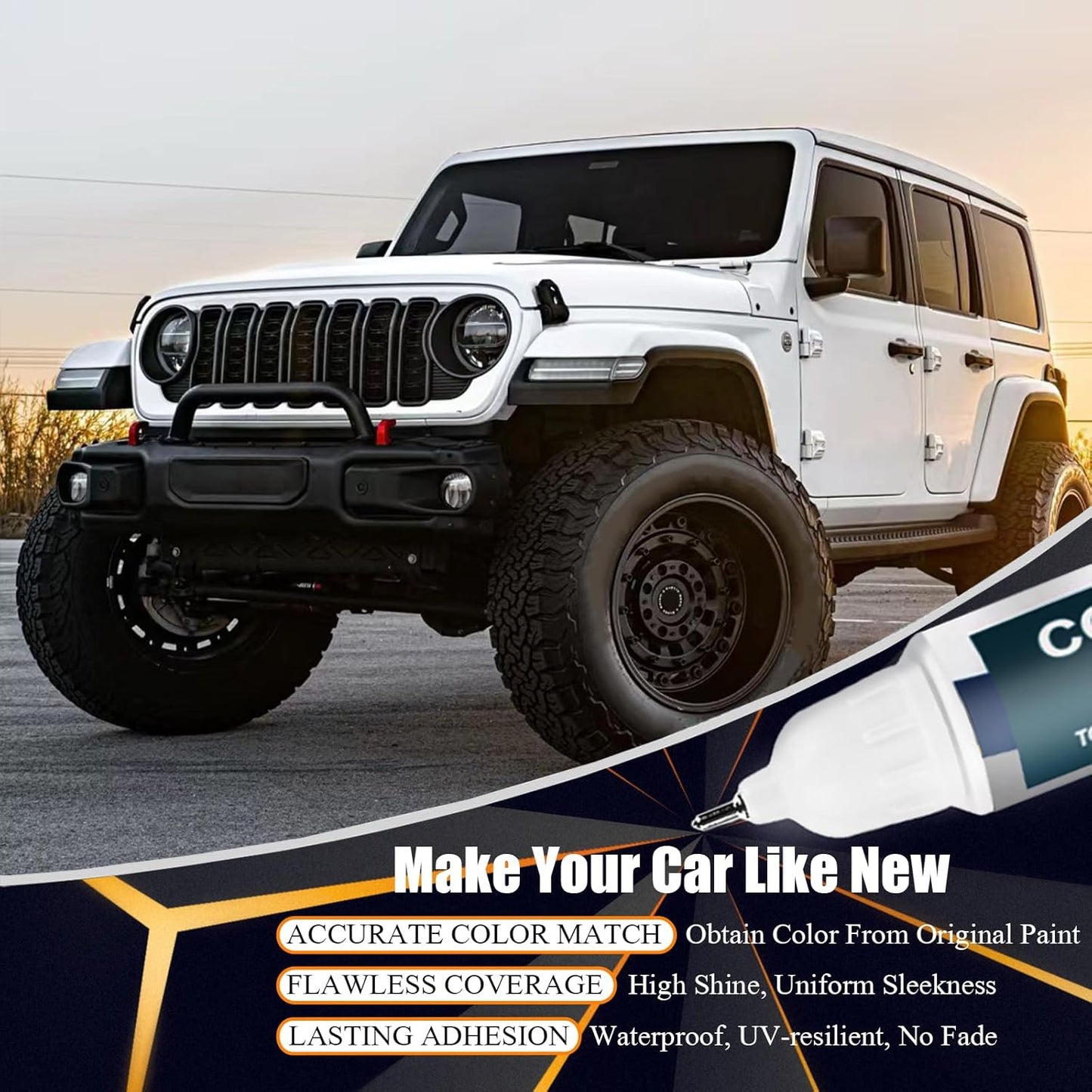 PAU/LAU Granite Crystal Metallic Touch Up Paint for Jeep, Car Paint Pen Scratch Repair Two-In-One Touch Up Paint, Premium Car Scratch Remover for Deep Scratches