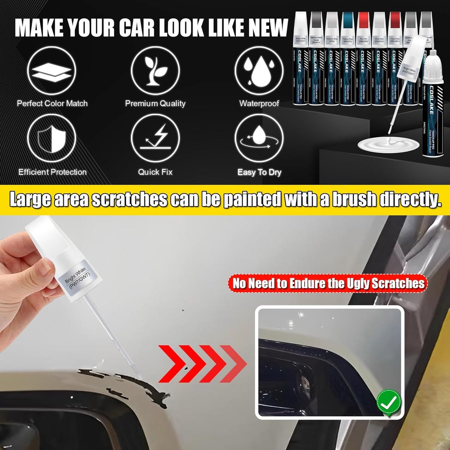 Car Touch Up Paint(Velvet Red(PRV/NRV)) for Chrysler, Car Paint Scratch Repair Kit, Quick & Easy Solution to Repair, 2 in 1 Scratch Remover Pen with 2PCS Disposable Micro Applicators