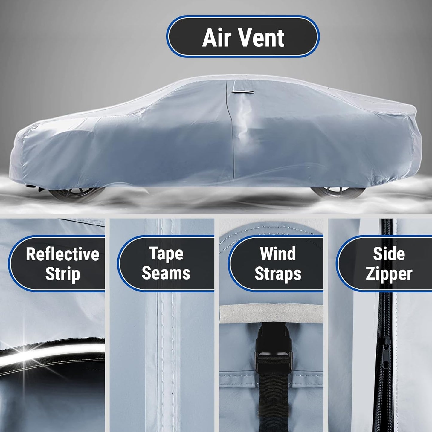 iCarCover Premium Car Cover for 1971-1976 Chevy Caprice Wagon Heavy Duty Waterproof All-Weather Automobiles Custom Fit Indoor Outdoor UV Snow Protection Covers with Straps and Bag