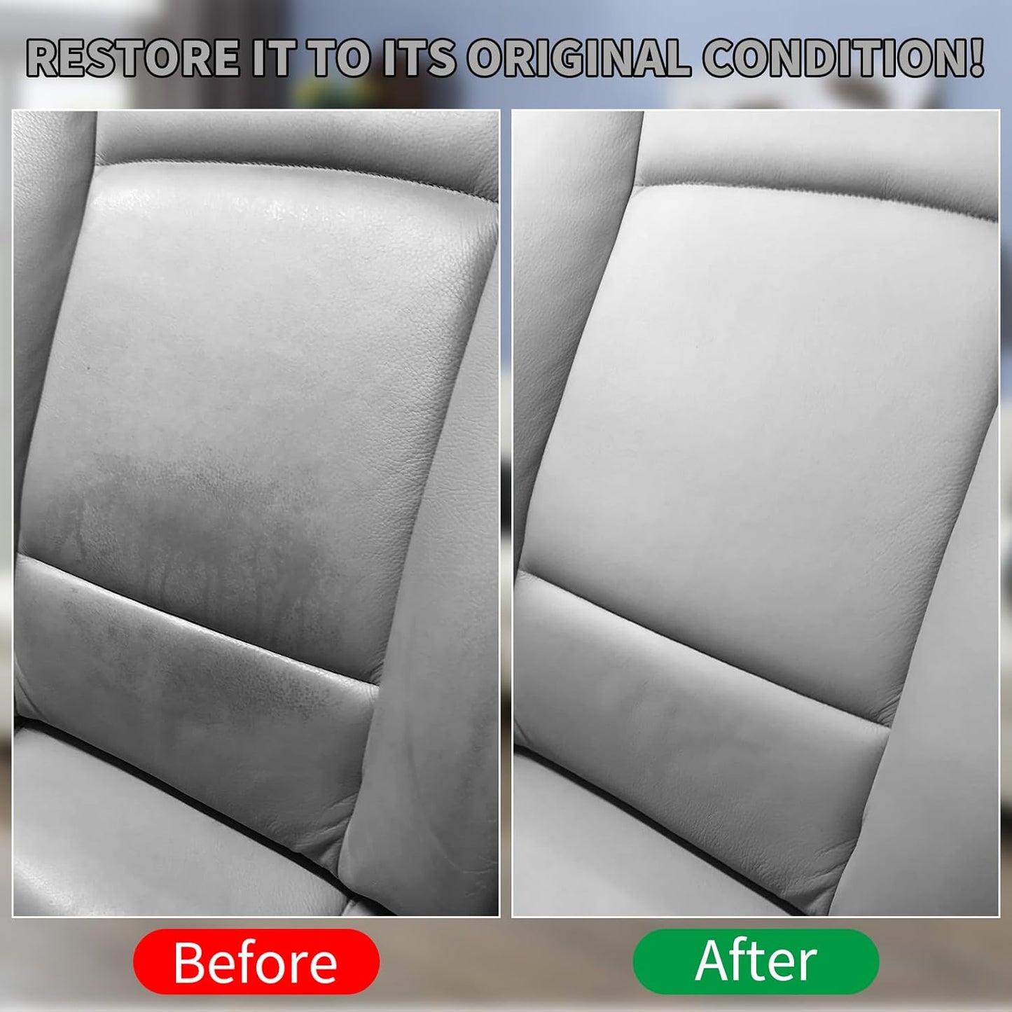 Gray Leather Recoloring Balm with 100ml Mink Oil,Leather Couch Scratch Remover,Leather Repair kit for Vinyl Furniture and Car Interior,Leather Dye Paint,Mink Oil for Leather