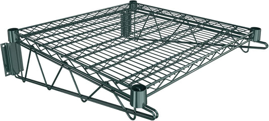 24" x 24" Green Epoxy Wire Wall Mount Shelf