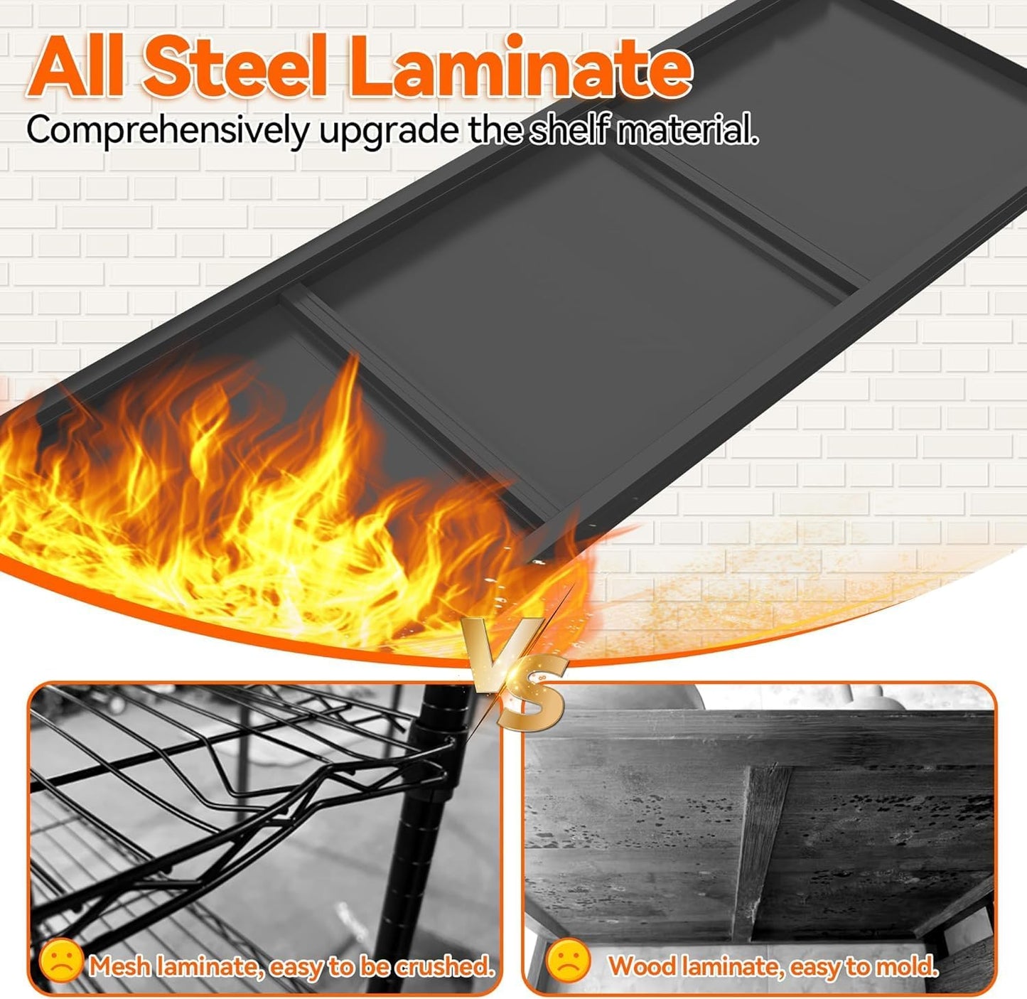 Metal Garage Shelving Unit, Heavy Duty 5-Tier Adjustable Storage Rack, Steel Shelving,2000 lbs Capacity, Industrial Shelves for Heavy Tools and Equipment (5-Tier 63" H x40 W x 18" D)