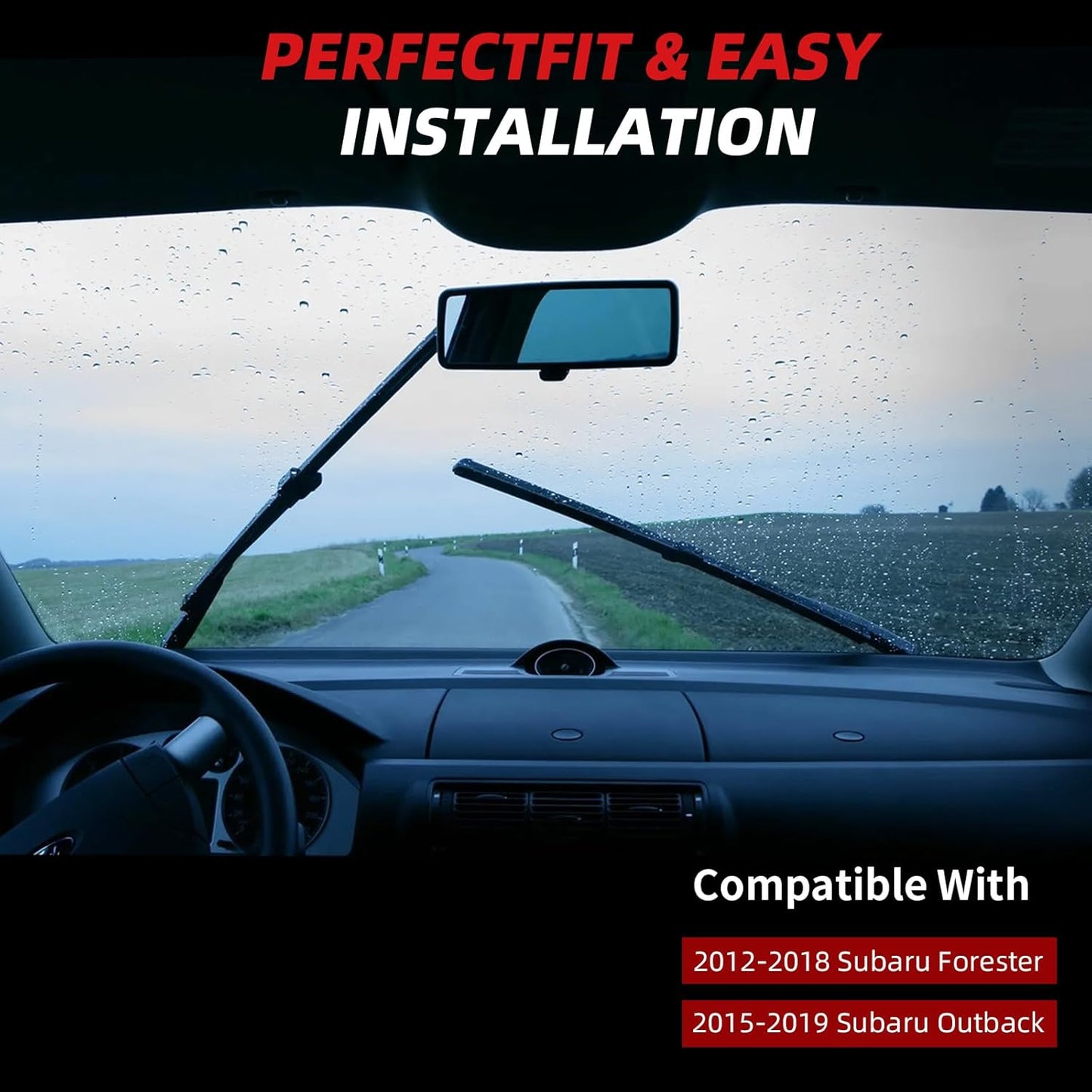 OTUAYAUTO Premium Windshield Wiper Blades - Replacement for Subaru Forester 12-18, Outback 15-19 - Precision Fit, All-Weather Performance, Front and Rear Wiper Blades, U Hook - 26"+17"+14" (Pack of 3)