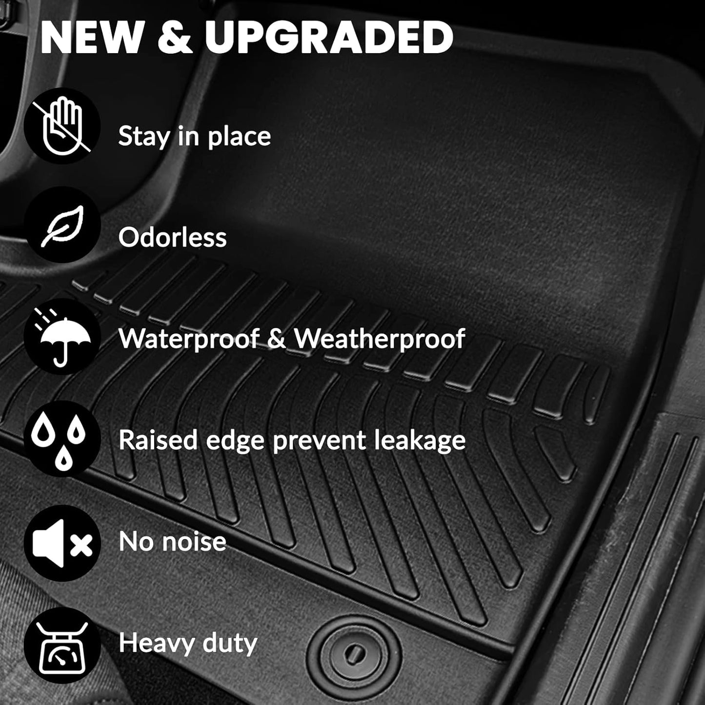 Auxko All Weather Floor Mats Cargo Mat for Honda Passport 2026 TPE Liners All Season Accessories Guard Odorless Anti-Slip Floor Liners Trunk Tray for Honda Passport 2026