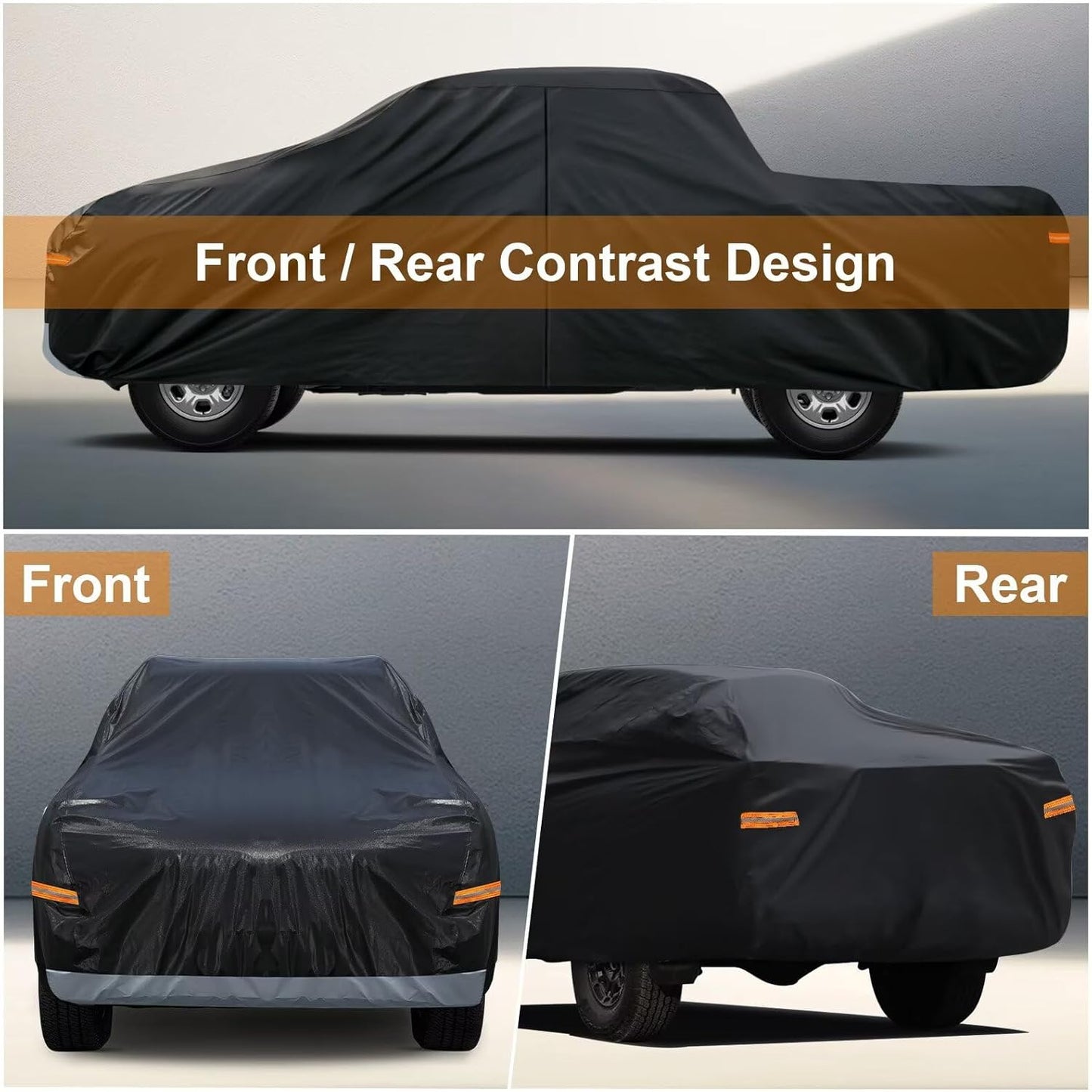 Kayme Truck Cover Custom Fit Ford F-150(1991-1997) Regular Short Bed. Full Exterior Heavy Duty Outdoor Pickup Truck Car Cover Waterproof All Weather.Car Tarp for Wind Sun Dust Protection.Black