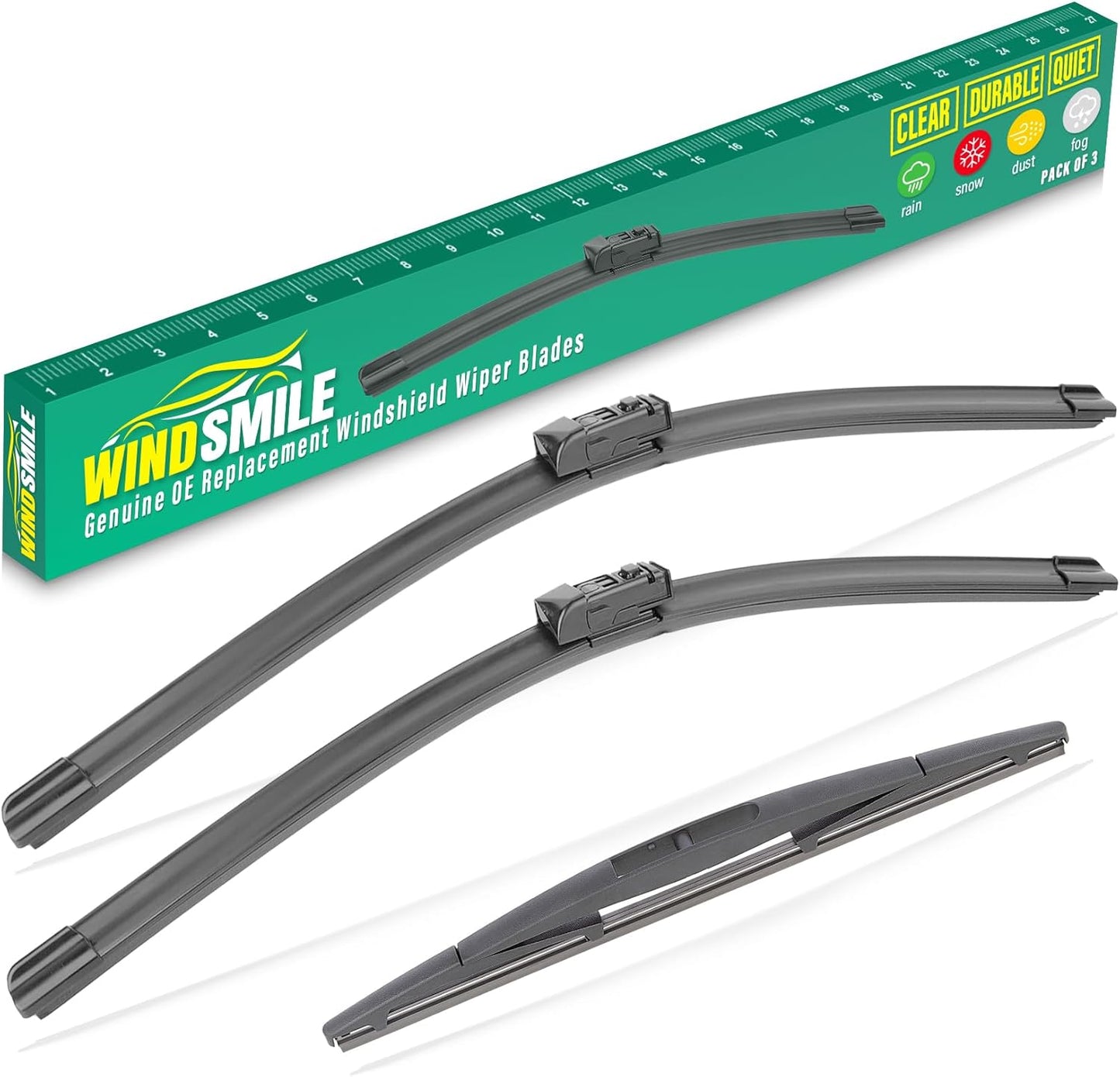 26" 18" 16" Windshield Wiper Blades Replacement for Subaru Outback 2020 2021 2022 2023 2024 Premium All Weather Front Rear Wipers Set - OEM Quality (Pack of 3)