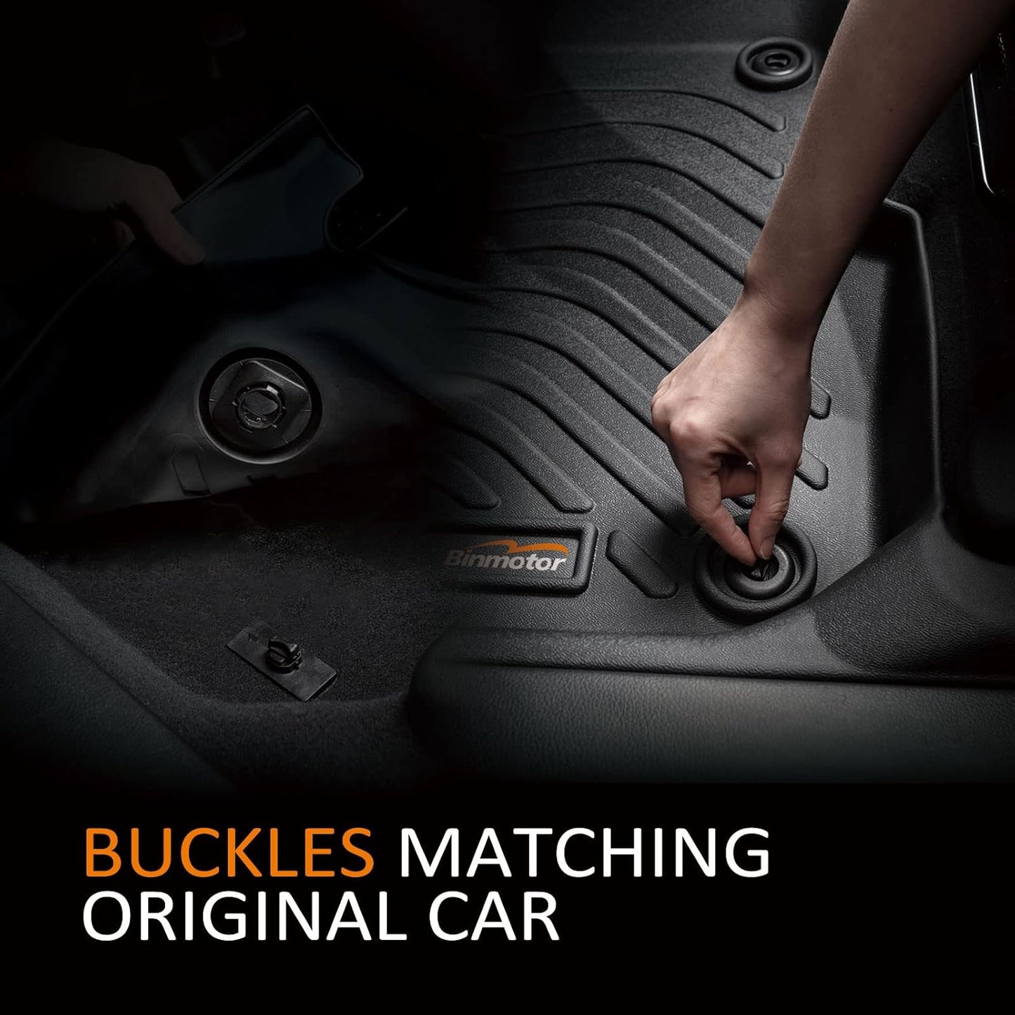 Binmotor-Floor Mats for 2020-2023 Mazda CX-9 6 Passenger(The 2nd Row Bucket Seats Without Center Console), All Weather Car Floor Liners Waterproof Heavy Duty Rubber for CX-9 Accessories