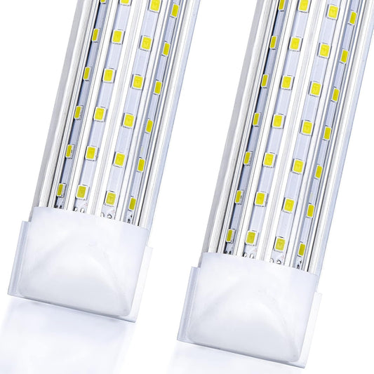 (6-Pack, 8FT LED Shop Light, U Shape Integrated T8 LED Tube Light,18800LM, 144W, 6000K Cold Light, 8 Foot Linkable Shop Lights W/Built-in ON/Off Switch for Warehouse, Workshop