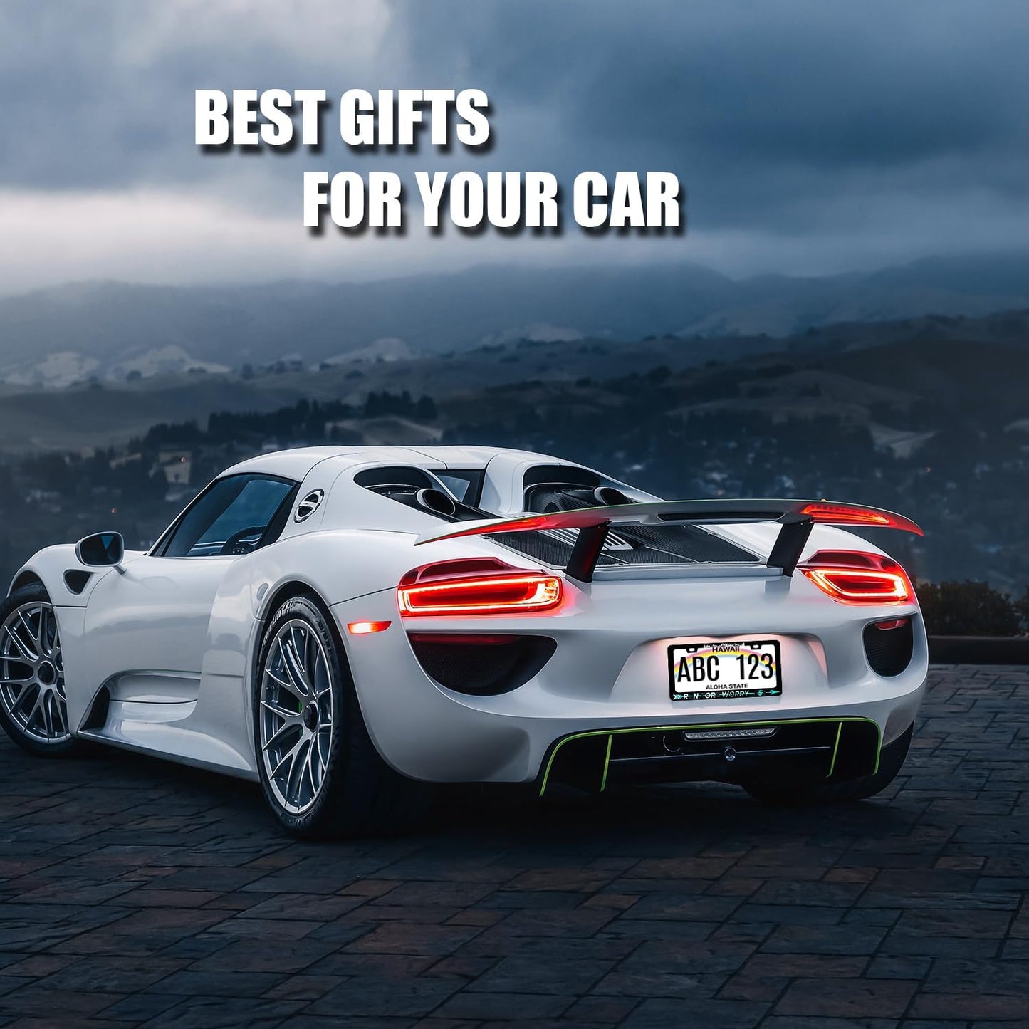 Run More Worry Less License Plate Frame Mountain Arrow License Plate Holder Stainless Steel Front and Rear Car Tags Auto Parts Funny License Plate Decoration with Screws Men Women 12.2" x 6.2"