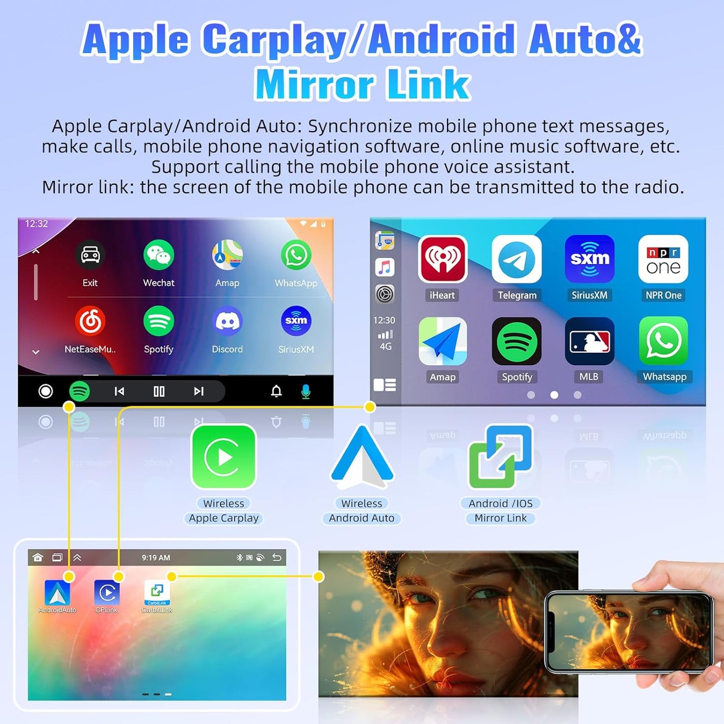 SIXTOP [8-Core 2+64G] Android Car Stereo for Hyundai Tucson IX35 2010-2015 with Carplay Android Auto 59 Theme 10.1 inch Touch Screen Bluetooth 5.0 FM/RDS Network Radio DSP 32EQ AI Voice GPS