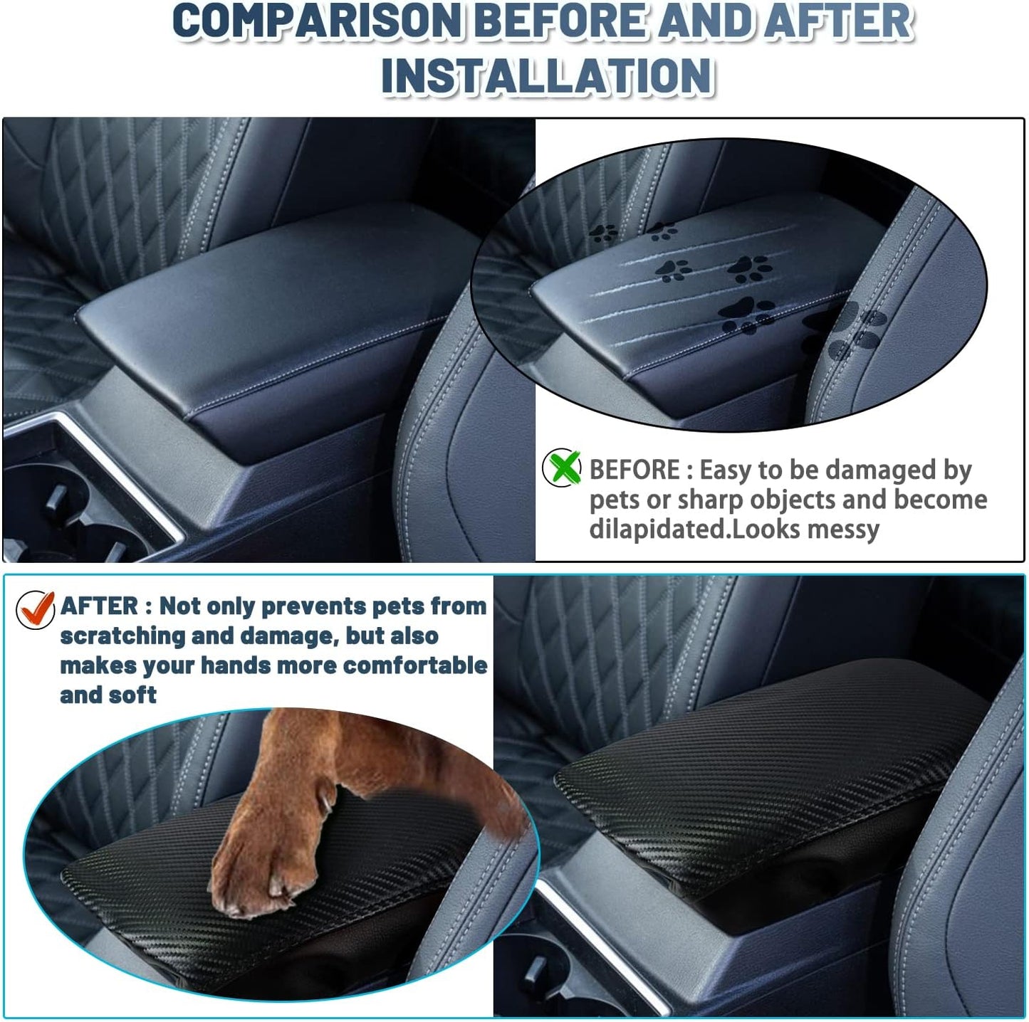 Ruiya Armrest Cover for Mitsubishi Outlander 2022+ Armrest Cushion Mitsubishi Outlander 2022-2024 Accessories Center Console Cover Compatible with 2022 2023 2024 Mitsubishi Outlander