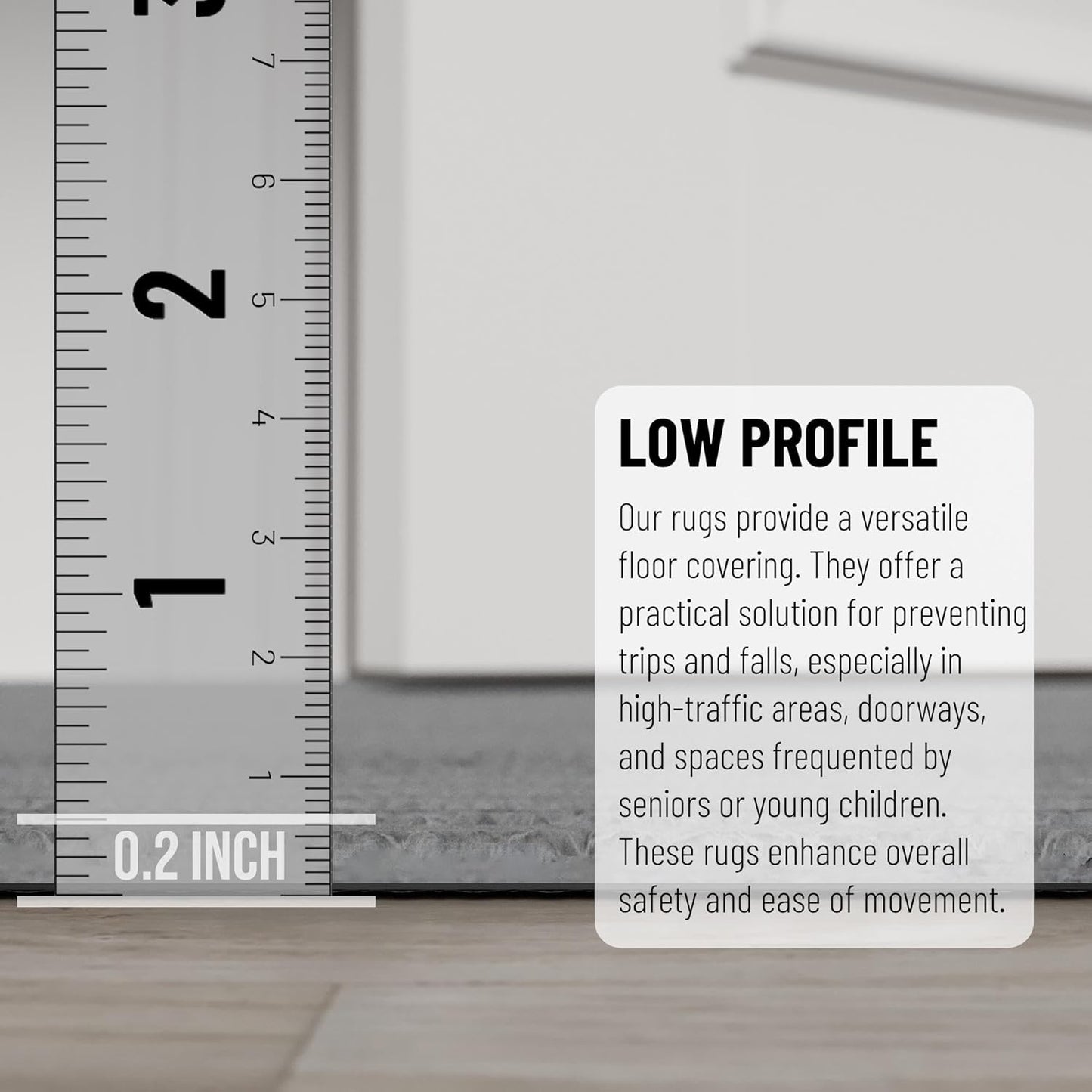 Ottomanson 2'7" x 20' Hallway Runner with Scraper Pile - Extra Durable Non-Slip Rug Mat for Indoor & Outdoor Use - Ideal for Kitchen, Entryway & Garage - High-Traffic Carpet, Gray