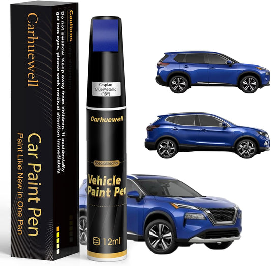 Caspian Blue Metallic(RBY) Touch Up Paint Compatible with Nissan, Exact Match Car Paint Pen Automotive Scratch Repair Remover Kit Quick & Easy Solution for Vehile Chips and Nicks