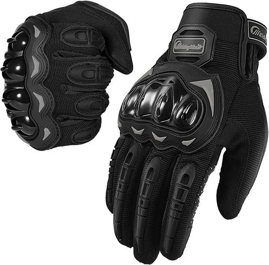 Motorcycle Gloves for Men and Women Full Finger Touchscreen Mountain Dirt Bike Gloves for Powersports BMX ATV MTB Driving Motocross Cycling Gloves(XL, Black)