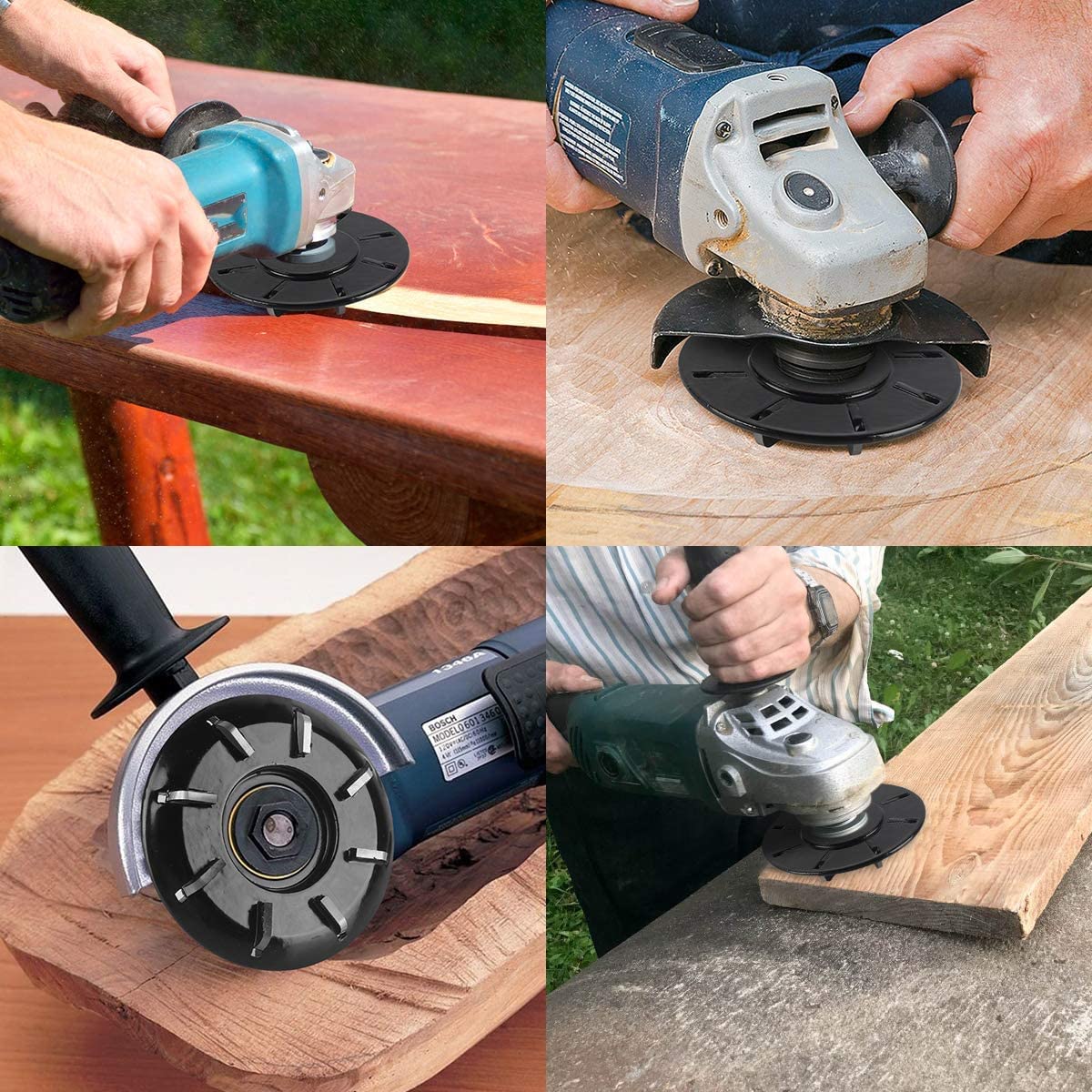 Wood Turbo Carving Disc (Curve) 103mm in 8 Teeth, for 4-1/2 Inch or 5 Inch American Standard Angle Grinder by KOWOOD