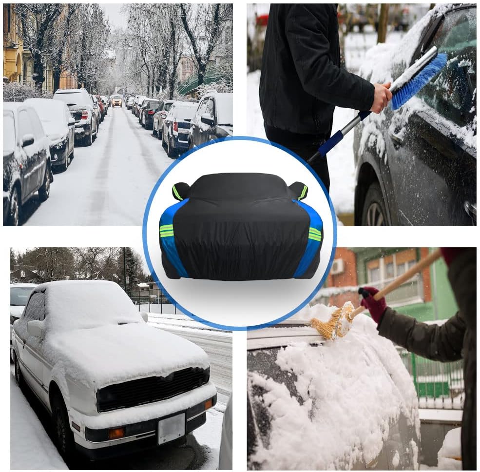 Avecrew Car Cover Waterproof All Weather for Dodge Challenger Automobiles, Outdoor Full Exterior Covers Fit 2008-2023 for Dodge Challenger with Windproof Strap