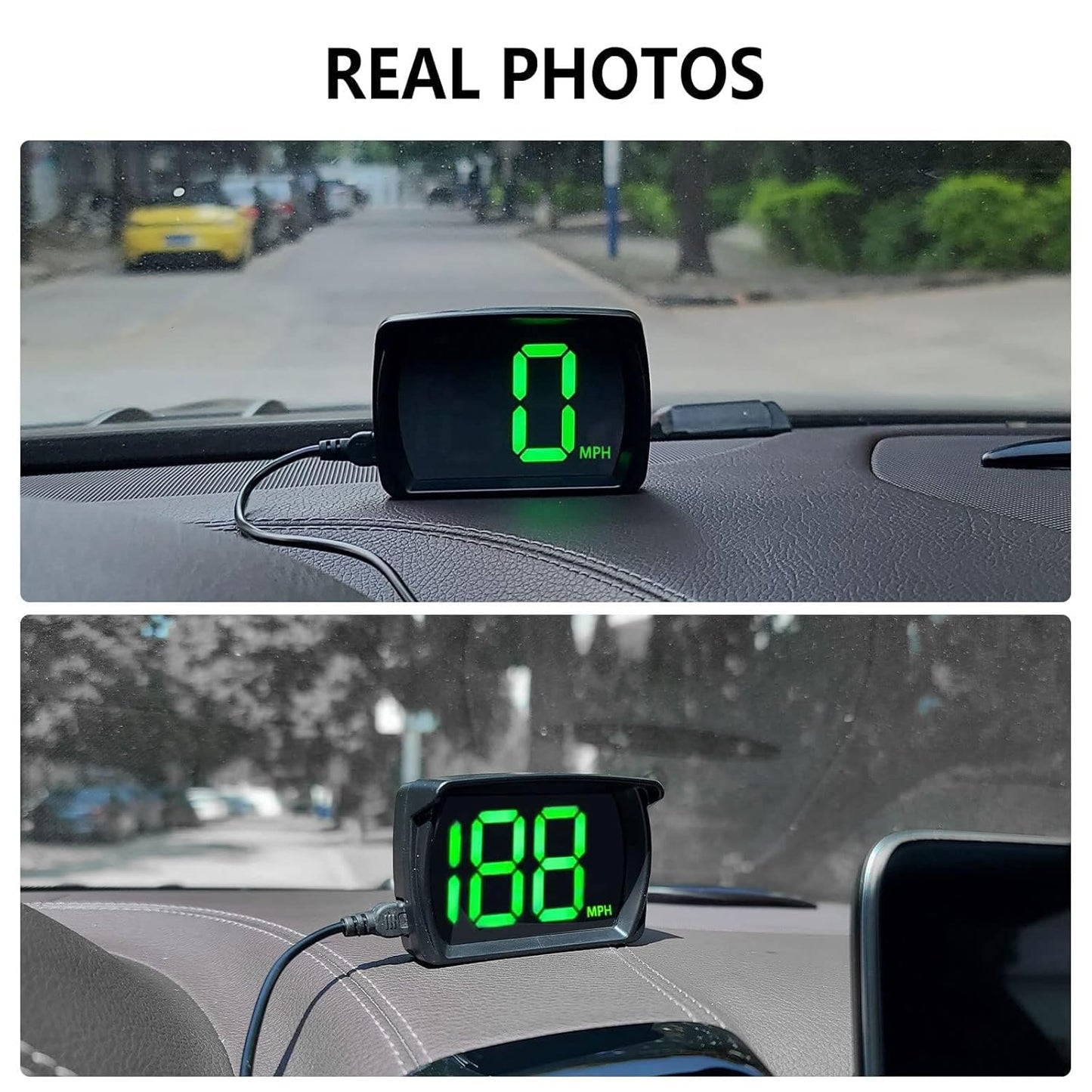 GPS Speedometer Digital Speedometer Cars Heads Up Display Y03 with Speed, Automatic Light Sensing, MPH Speedometer Plug and Play Applicable to All Cars