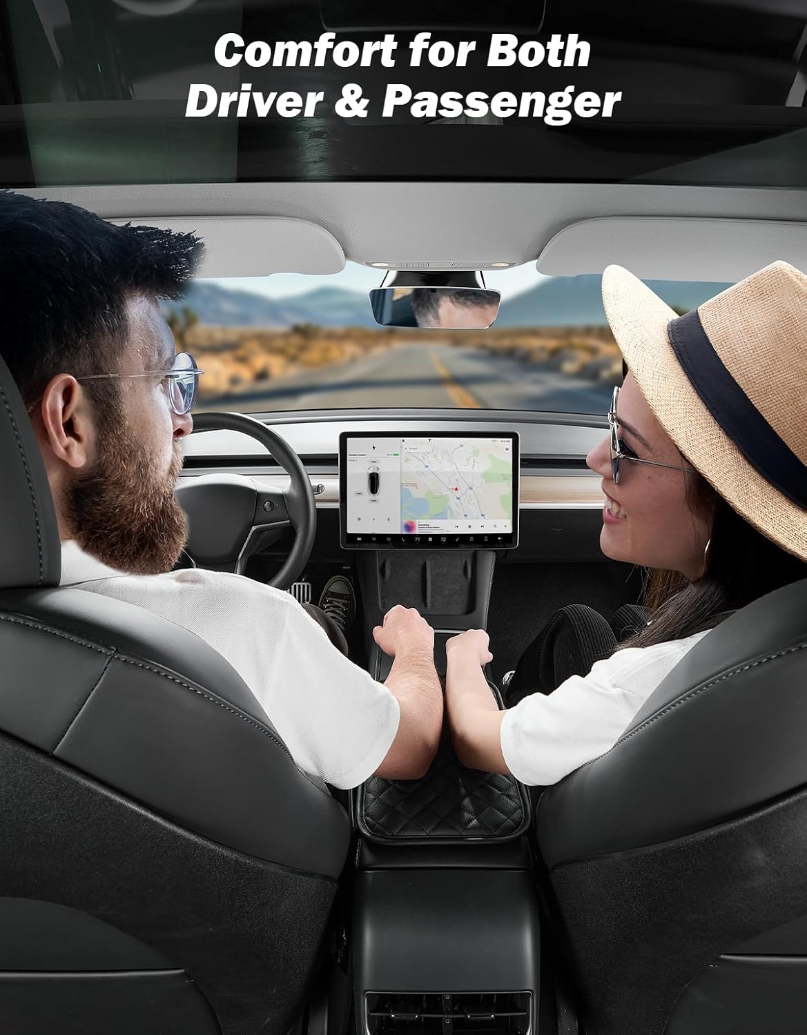 JOYTUTUS Center Console Cover with Storage Bag for SUV Sedan Car, Thin Middle Console Cover Arm Rest Pad, Leather 12.6" x 7.75" x 0.66"