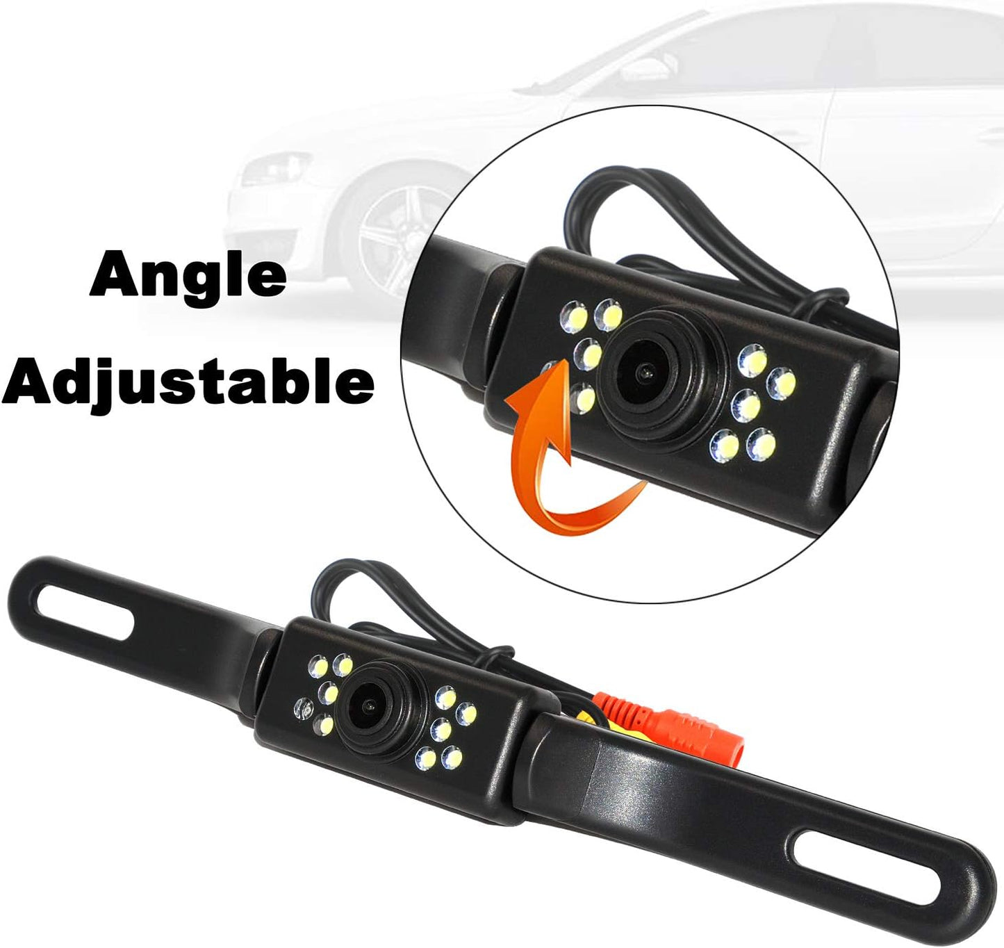 Backup Camera and Monitor Kit, 4.3" Car Vehicle Rearview Mirror Monitor for Car Reverse Camera Waterproof Car Rear View Camera with 9 LED Night Vision (4.3" Backup Camera)