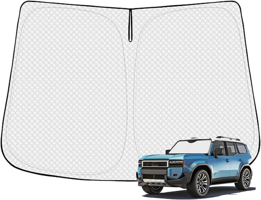 Windshield Sun Shade for 2024-2025 2026 Toyota Land Cruiser Prado 250 Accessories Thicken 6-Layer Front Window Sunshade Cover Sun Visor Protector Foldable Block UV Rays Keep Vehicle Cool