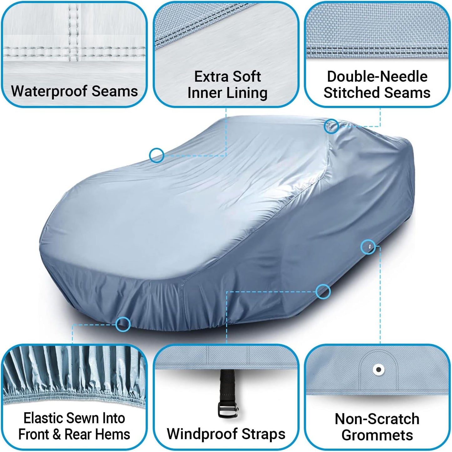 iCarCover Premium Car Cover for 1954-1958 Buick Roadmaster Heavy Duty Waterproof All-Weather Automobiles Custom Fit Indoor Outdoor UV Snow Protection Covers with Straps and Bag