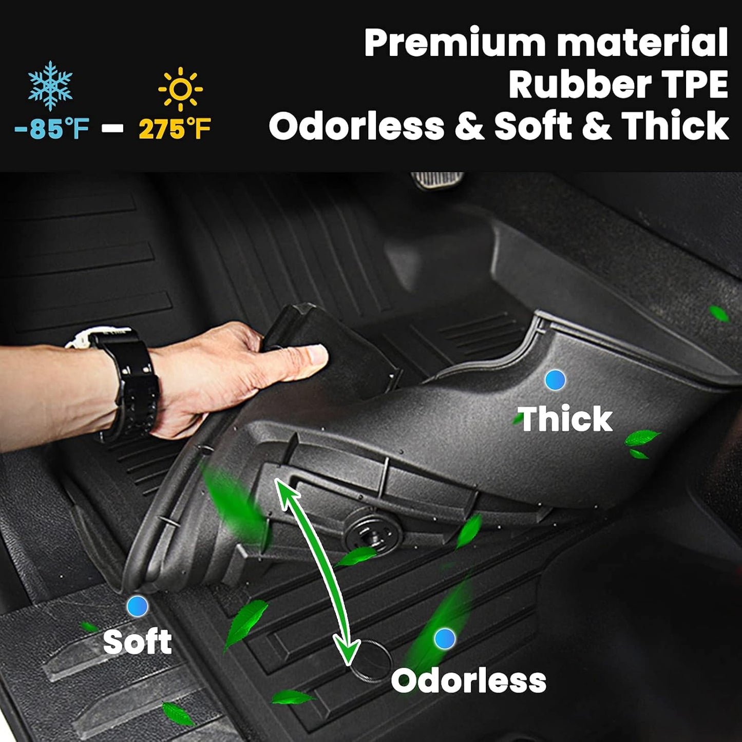 Auxko All Weather Floor Mats Cargo Mat for Honda Accord 2018-2022 TPE Liners Accessories Guard Odorless Anti-Slip All Season Floor Liners Trunk Liner for Honda Accord 2022 2021 2020 2019 2018