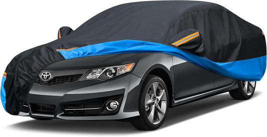 Car Cover Waterproof All Weather Outdoor Windproof Dustproof UV Protection Fit Sedan BMW 2 Series,Chevrolet Cobalt，Dodge Neon，KIA Sephia，Nissa Versa