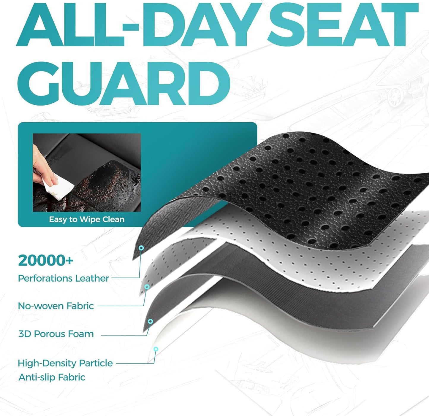 Leather Seat Covers for Toyota Camry 2025 LE SE Hybrid - Custom Fit Car Seat Cover Full Set, Luxury Waterproof Interior Accessories, Breathable Automotive Cushion Protectors, Black Red Trim
