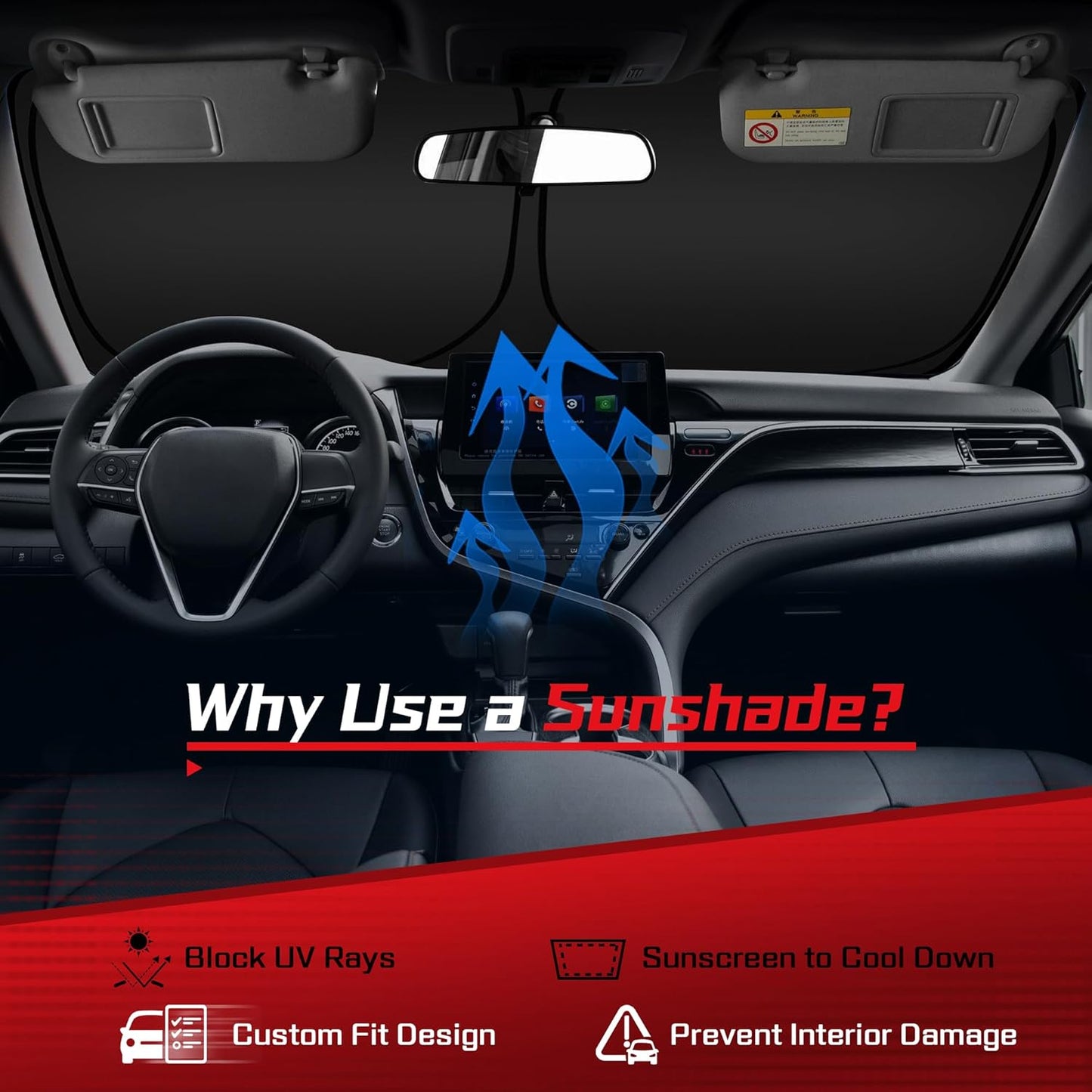 ARISMOTOR Windshield Sun Shade for BMW X5 2019-2025, Custom Fit Foldable Front Window Sunshade Sun Visor Protector, Block UV Rays Keep Your Car Cooler