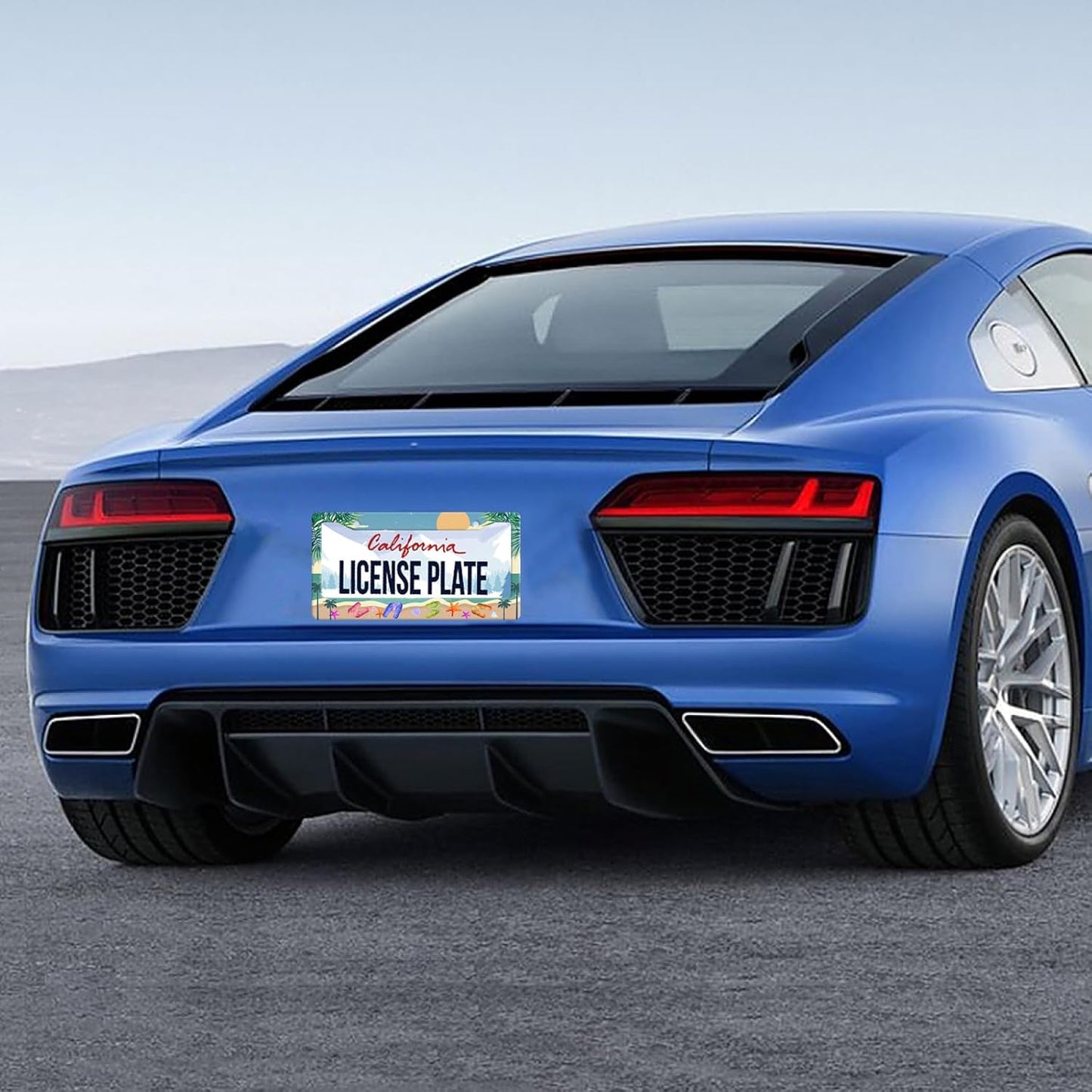 Summer Beach License Plate Frame Flip Flops License Plate Stainless Steel Funny License Plate Holder Personalized Beach Car Accessory Decoration 12.3" x 6.3"for Men Women