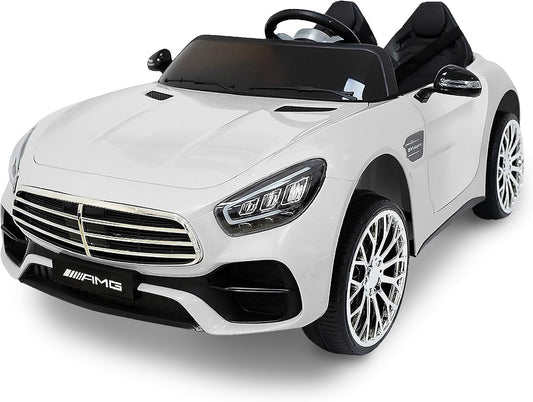 12V Ride On Car for Kids, Electric Car with Remote Control, Bluetooth Music Player for 3-8 Year Old, White