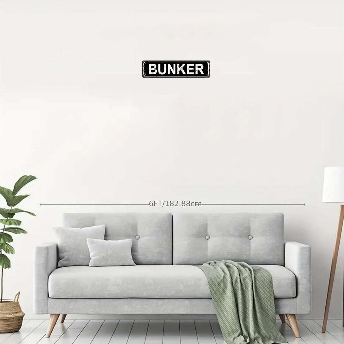 BUNKER Space Vintage Metal Tin Street Sign Bar Cafe Garage Cave Home Room Wall Bathroom Farmhouse Garden Porch Patio Decor, 16 x 4 Inch